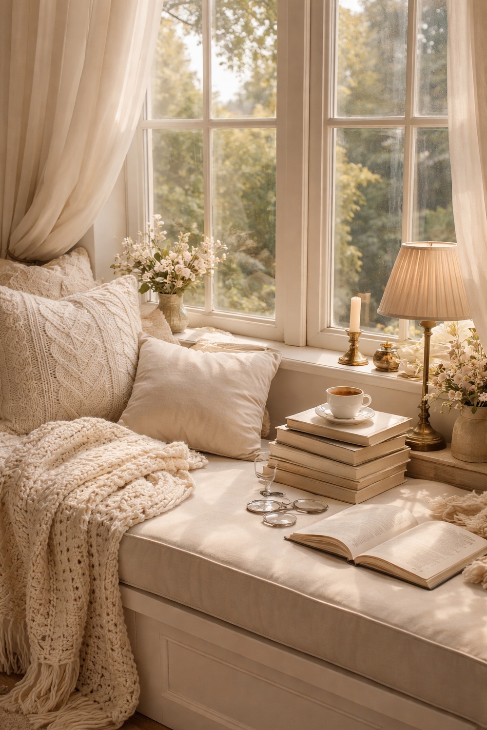 light academia decor ideas - Sunlight Makes Window Seat Inviting - The window seat looks so inviting, doesn't it....