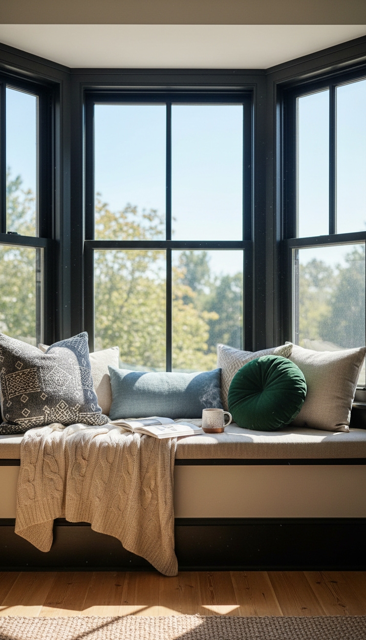 Black window trims - Create With Striking - These black window trims create a striking contrast...