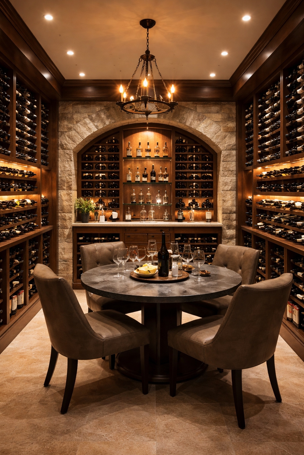 Luxury Interior Design ideas - Custom Wine Racks Steal the Show - The custom wine racks steal the show. Dark...