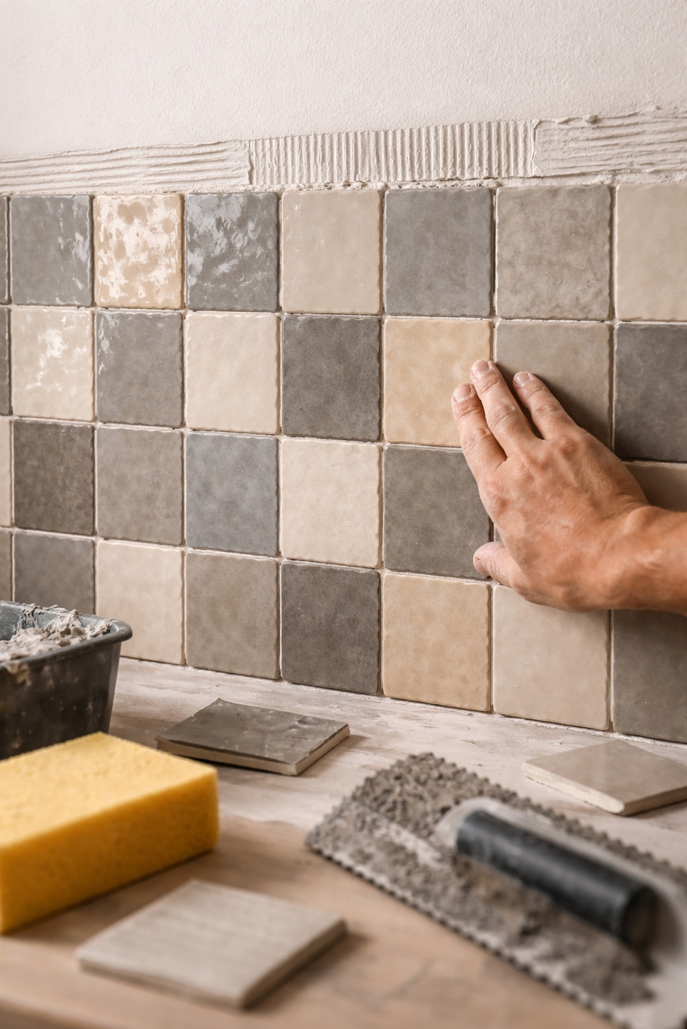 Zellige Tiles Kitchen backsplash ideas - Textured Zellige Creates Kitchen Warmth - These zellige tiles create a textured kitchen backsplash....