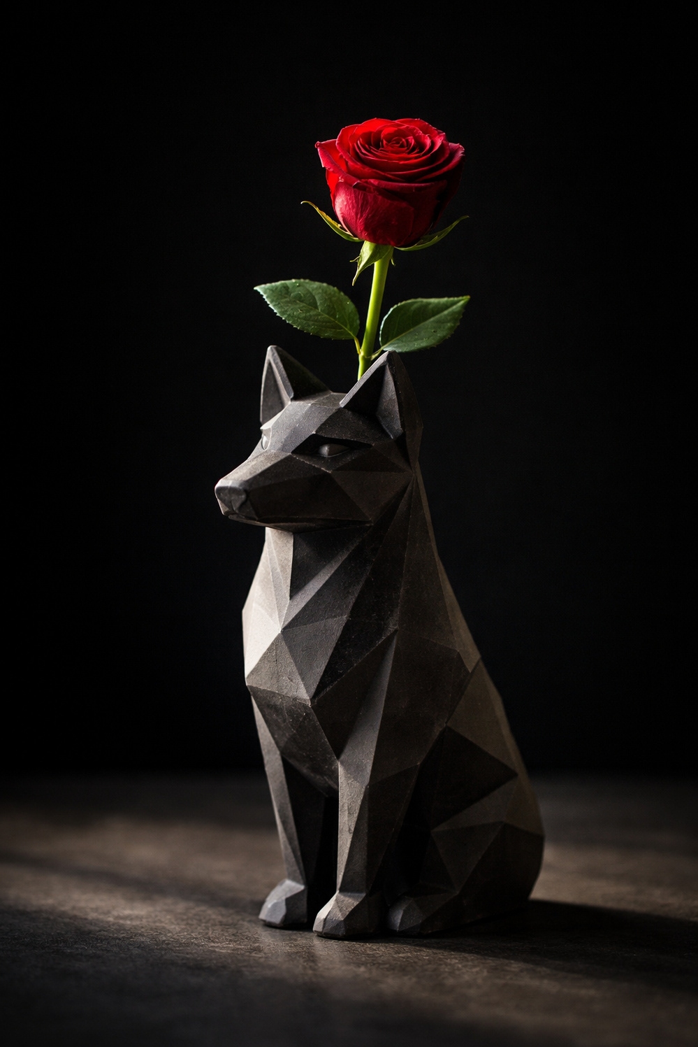 Animal shaped vases ideas - Geometric Wolf Vase Grabs Attention - The geometric wolf vase grabs your attention right...