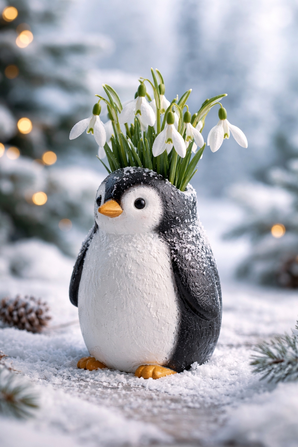 Animal shaped vases ideas - Cute Resin Penguin Vase Ideas - The resin penguin vase is a cute take...