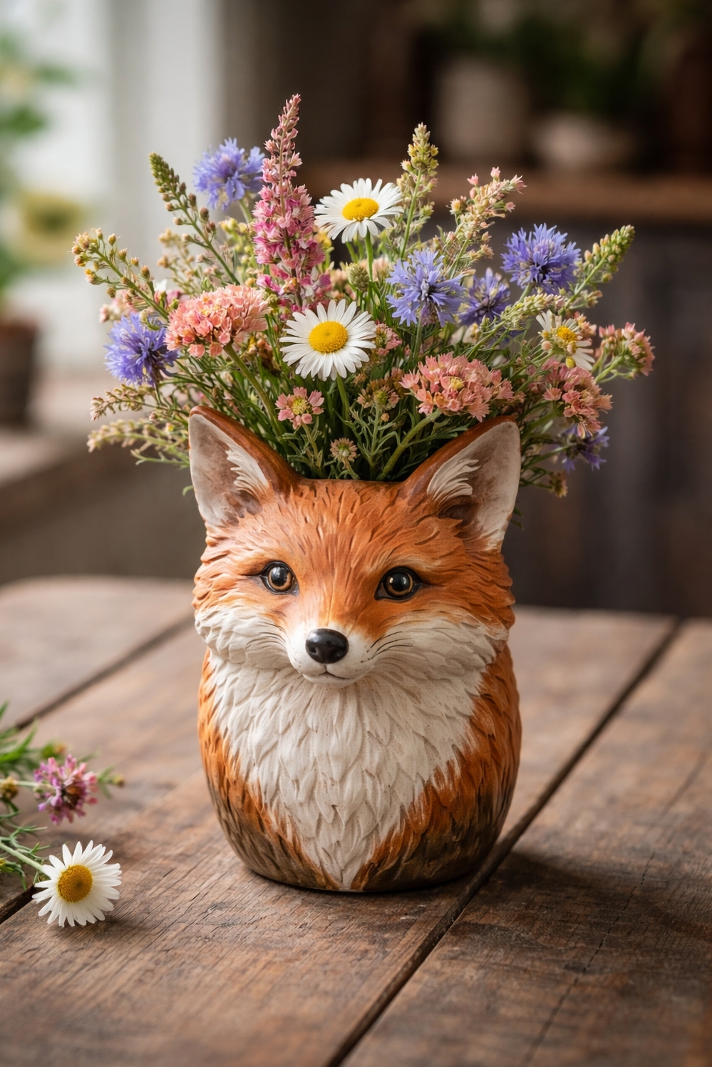 Animal shaped vases ideas - Hand-Painted Animal Vases Steal the Show - The hand-painted fox vase steals the show with...