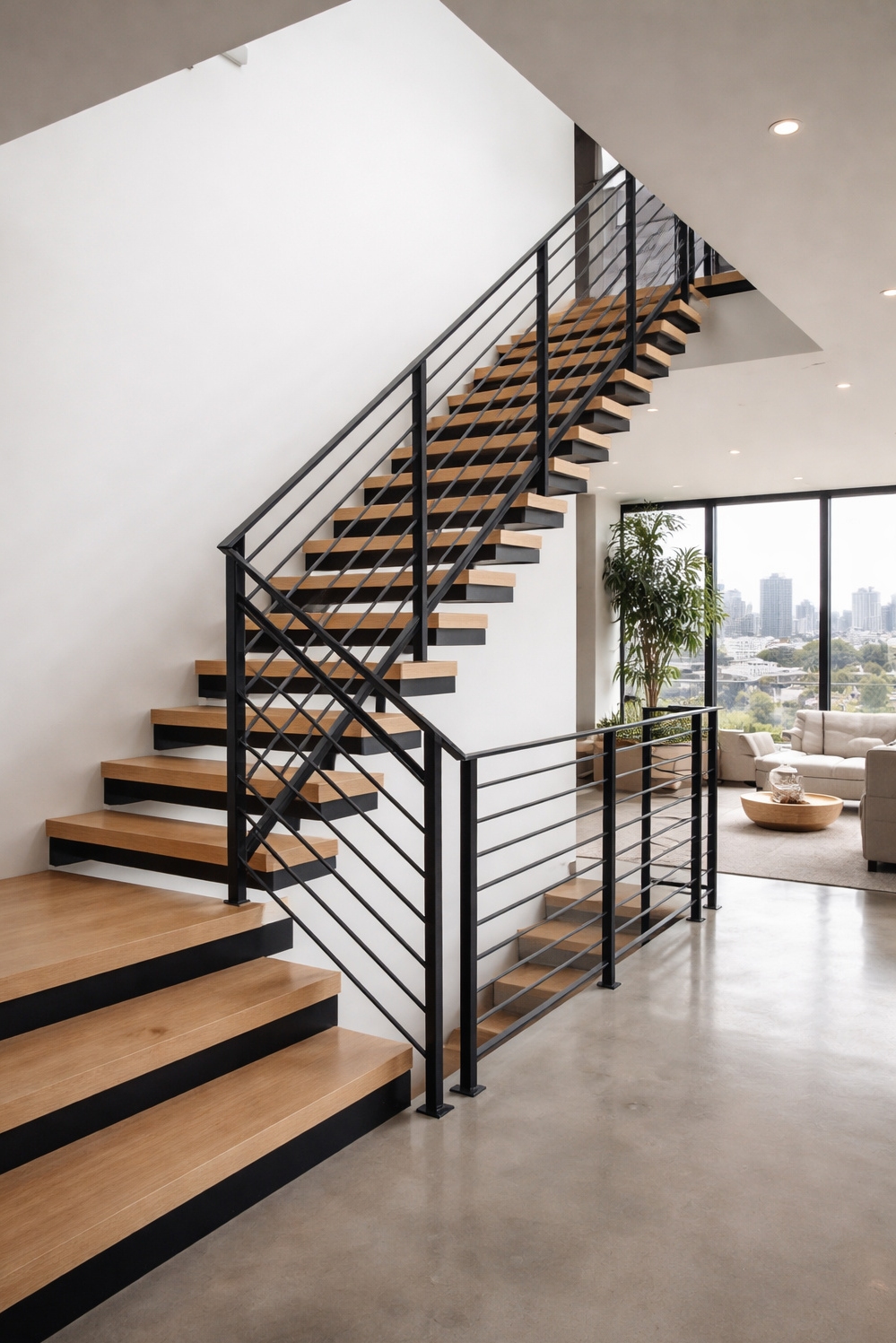 Black metal stair railings - Black Railings Make a Strong Statement - These black metal stair railings make a strong...
