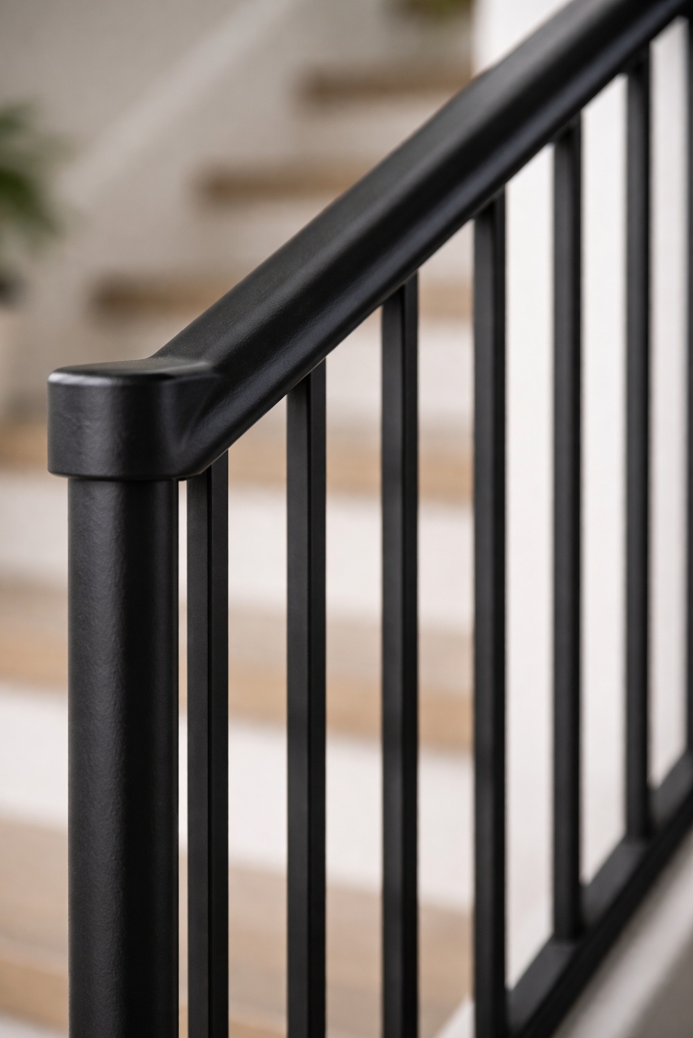 Black metal stair railings - Cool, Understated Black Metal Railings - These black metal stair railings have a cool,...