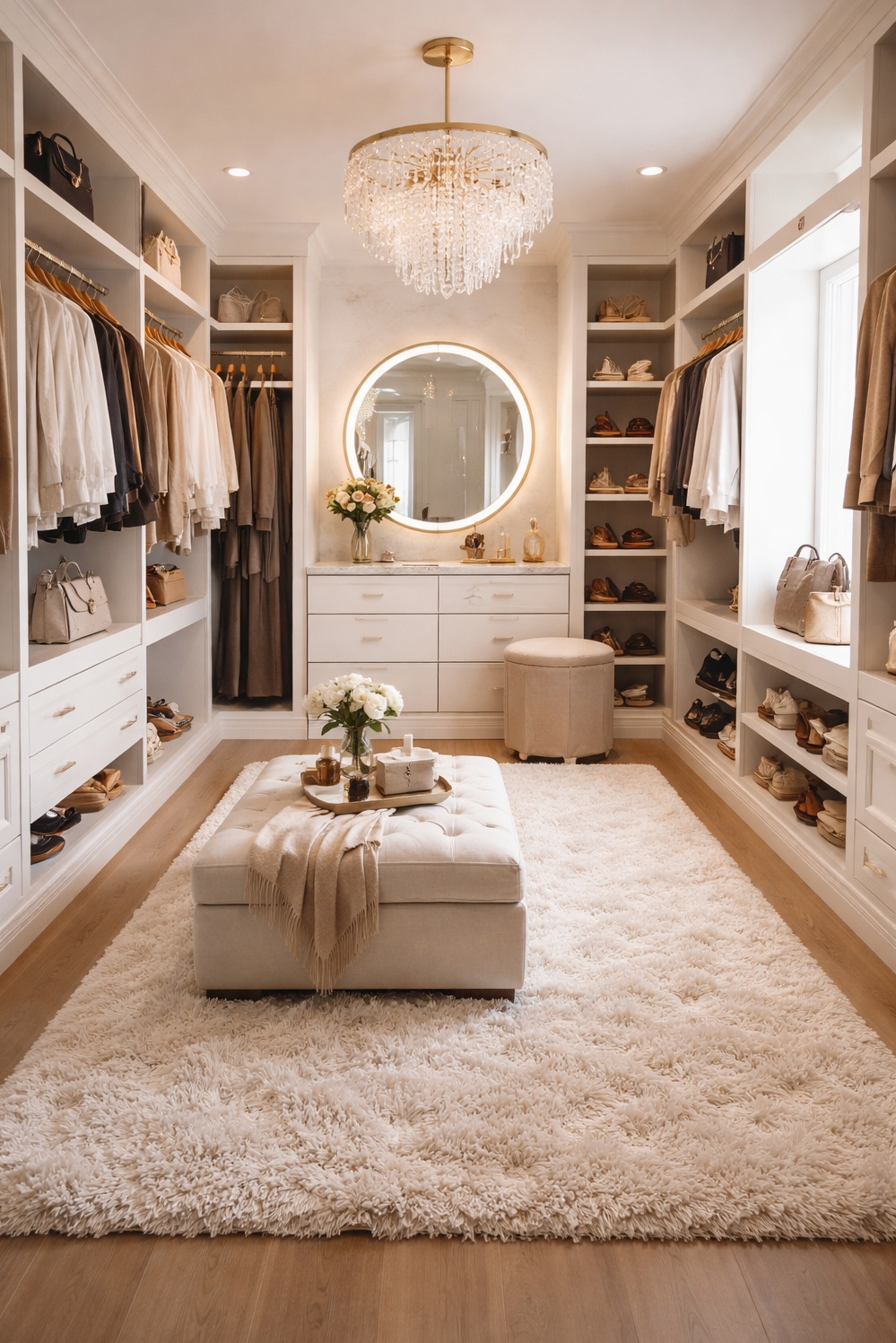 shaggy area rug ideas - Thick Pile Rug Steals Closet Show - The shaggy area rug steals the show in...