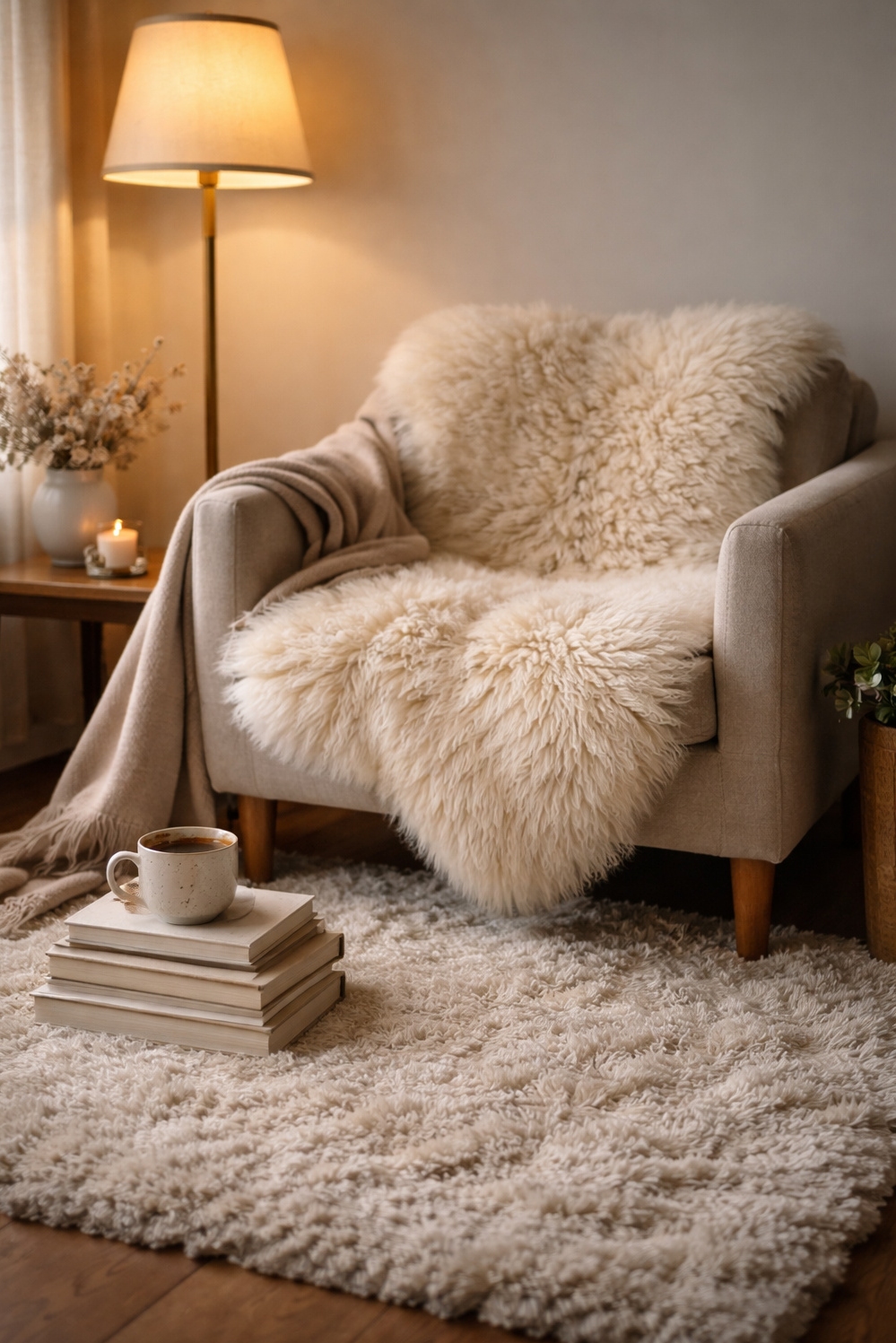 shaggy area rug ideas - Create a Super Cozy Reading Nook - These shaggy area rug ideas create a super...