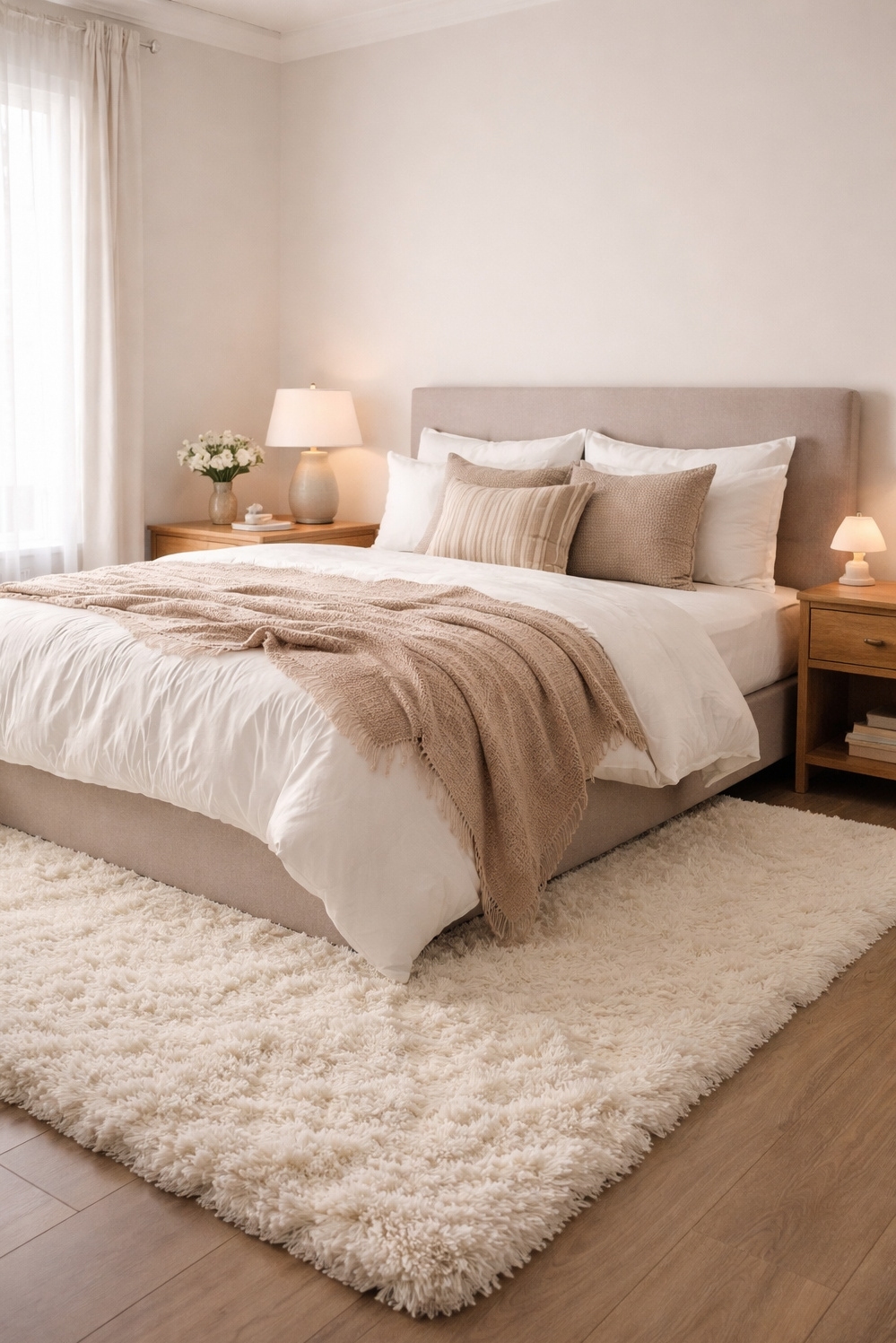 shaggy area rug ideas - Shaggy Rug Steals the Guest Room Show - The shaggy area rug steals the show in...