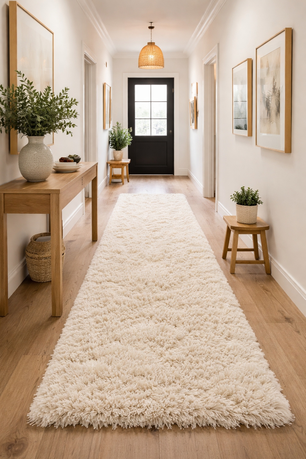 shaggy area rug ideas - Shaggy Fibers Steal the Hallway Show - The shaggy area rug steals the show in...