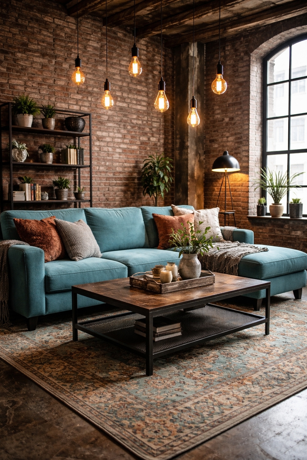 turquoise living room decor - Turquoise Sofa Grabs the Attention - The turquoise sofa grabs your attention right away....