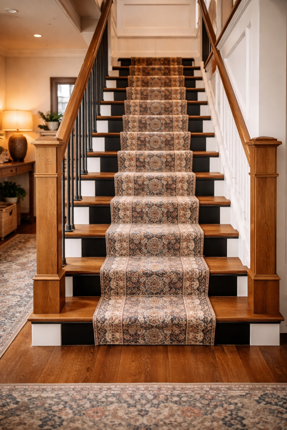 Black painted stair treads ideas - Offer With Cool - These black painted stair treads offer a cool...