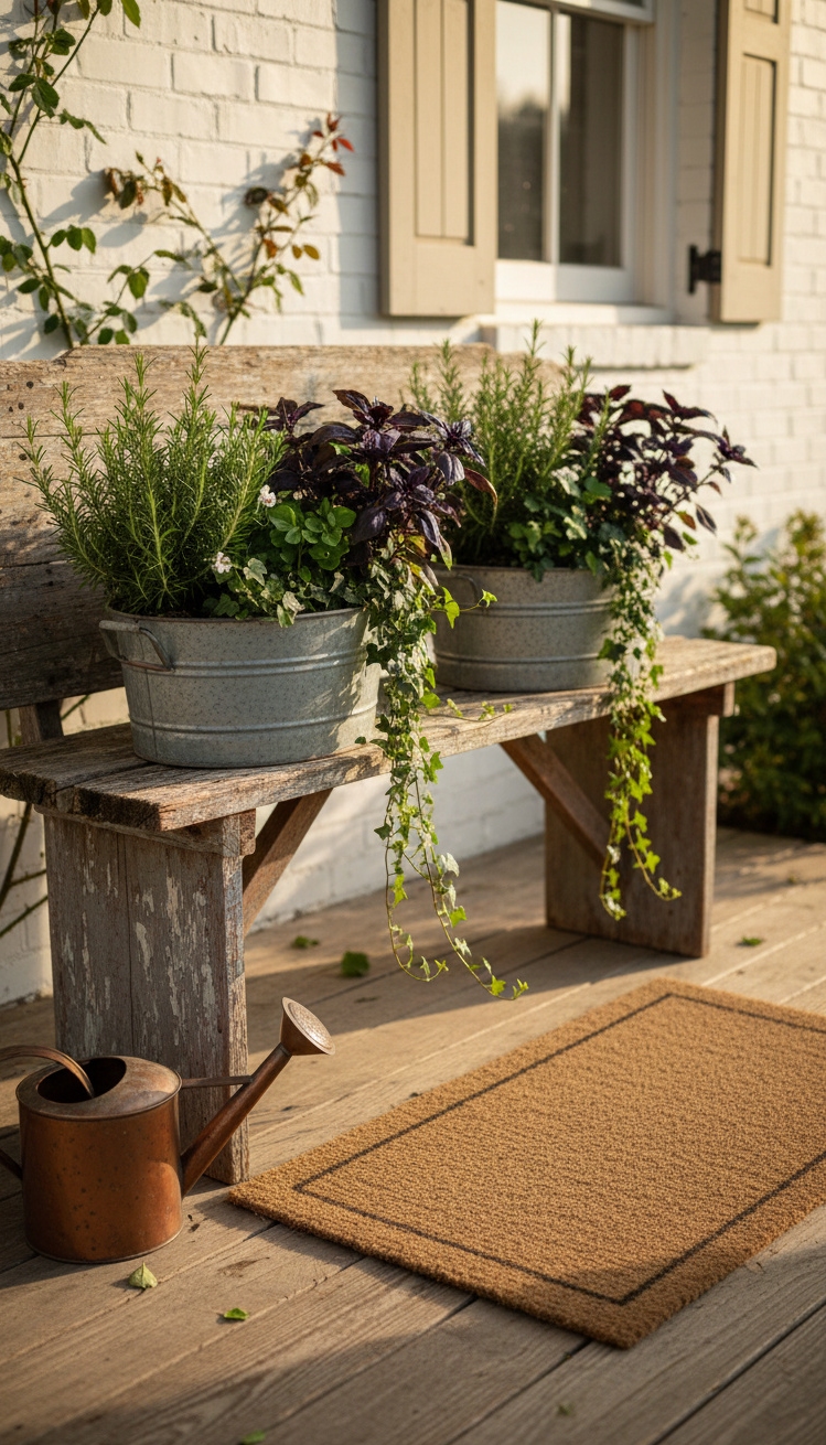 spring front porch ideas - Galvanized Planters Steal the Spring Show - These galvanized metal planters steal the show, don't...