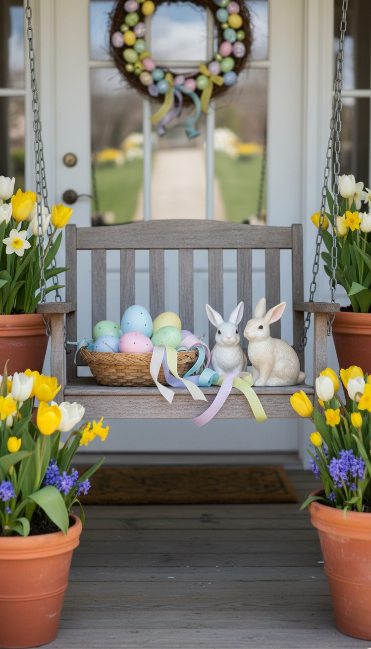 spring front porch ideas - Potted Flowers Bring Spring Porch Design - These potted spring flowers really bring the whole...