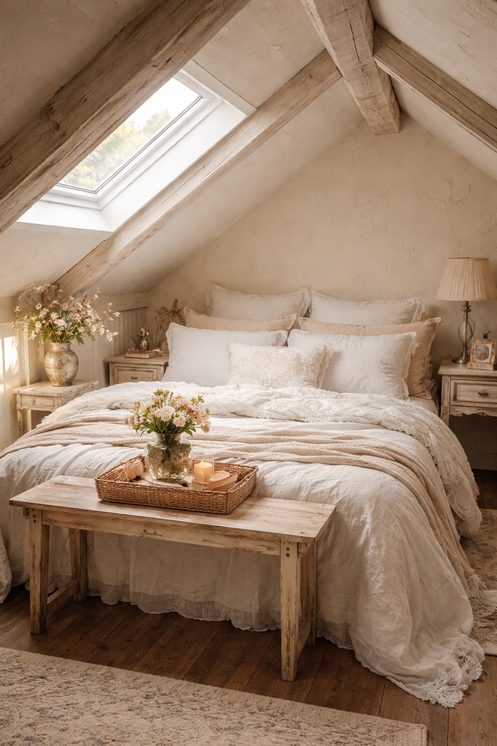 shabby chic bedroom decor ideas - White Linen Sheets: Soft, Inviting Look - These white linen sheets look so soft and...