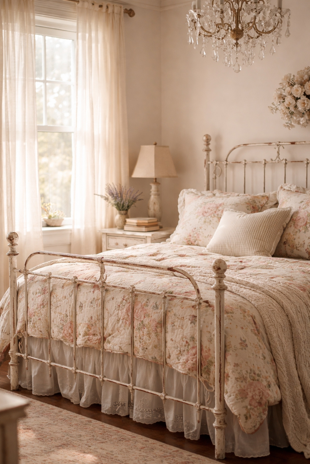 shabby chic bedroom decor ideas - Linen Drapes Filter Light Beautifully - These linen drapes filter light beautifully, creating a...