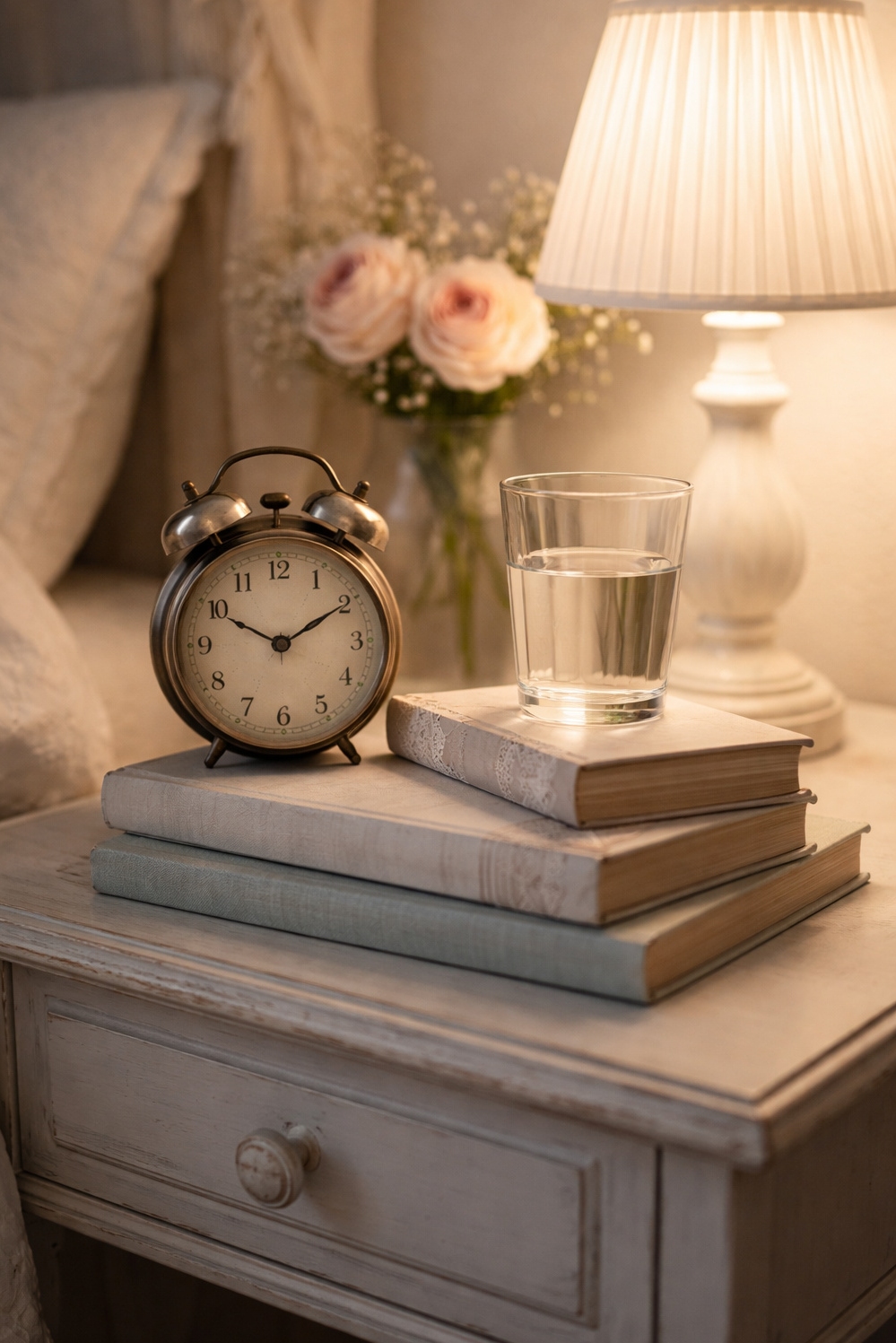 shabby chic bedroom decor ideas - Muted Paint Nightstands Tell Stories - These shabby nightstands whisper stories. The muted paint...