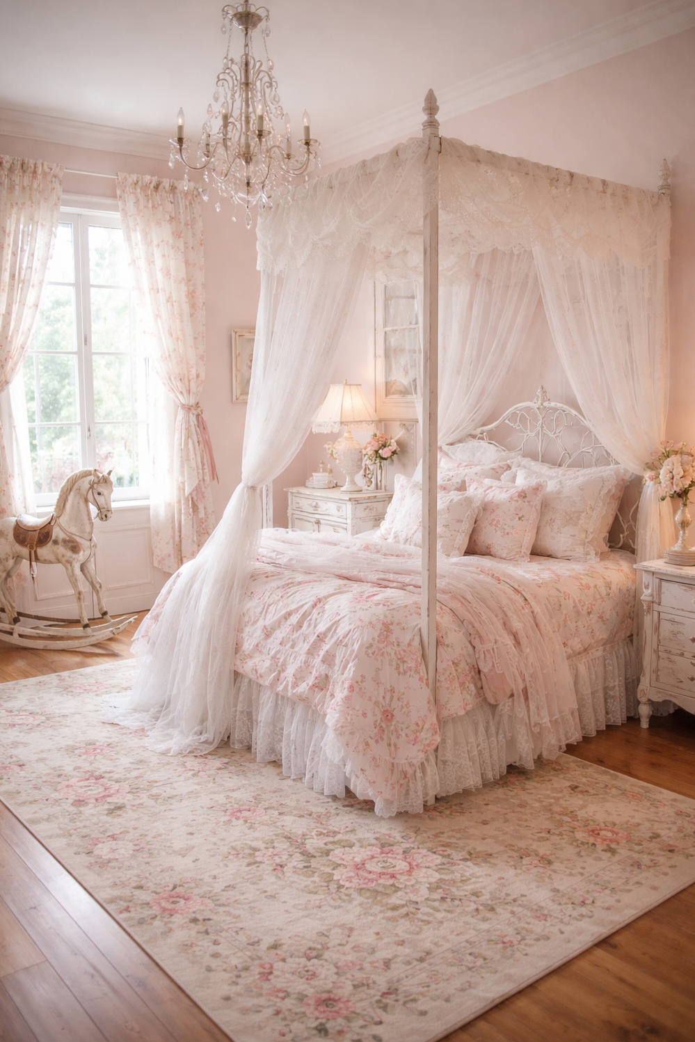 shabby chic bedroom decor ideas - Soft Pastel Walls Create Airy Feel - These pastel walls create a soft, airy feel...