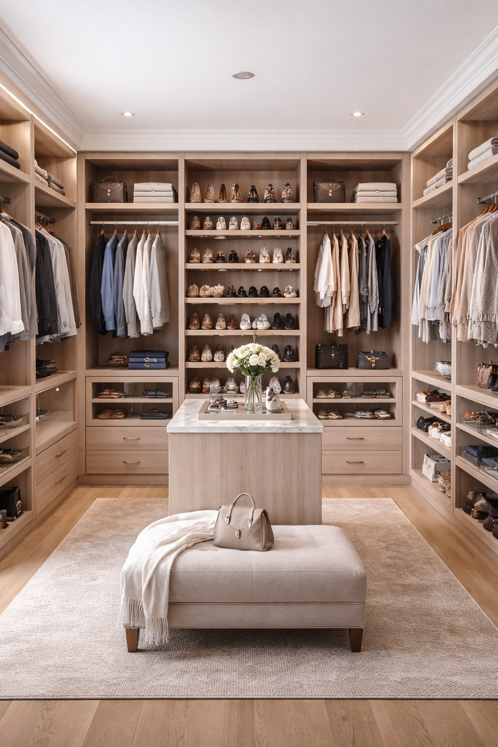 closet organization solutions - Wood Shelves Create Warm Closet Feeling - These wood shelves create a warm, inviting feeling...