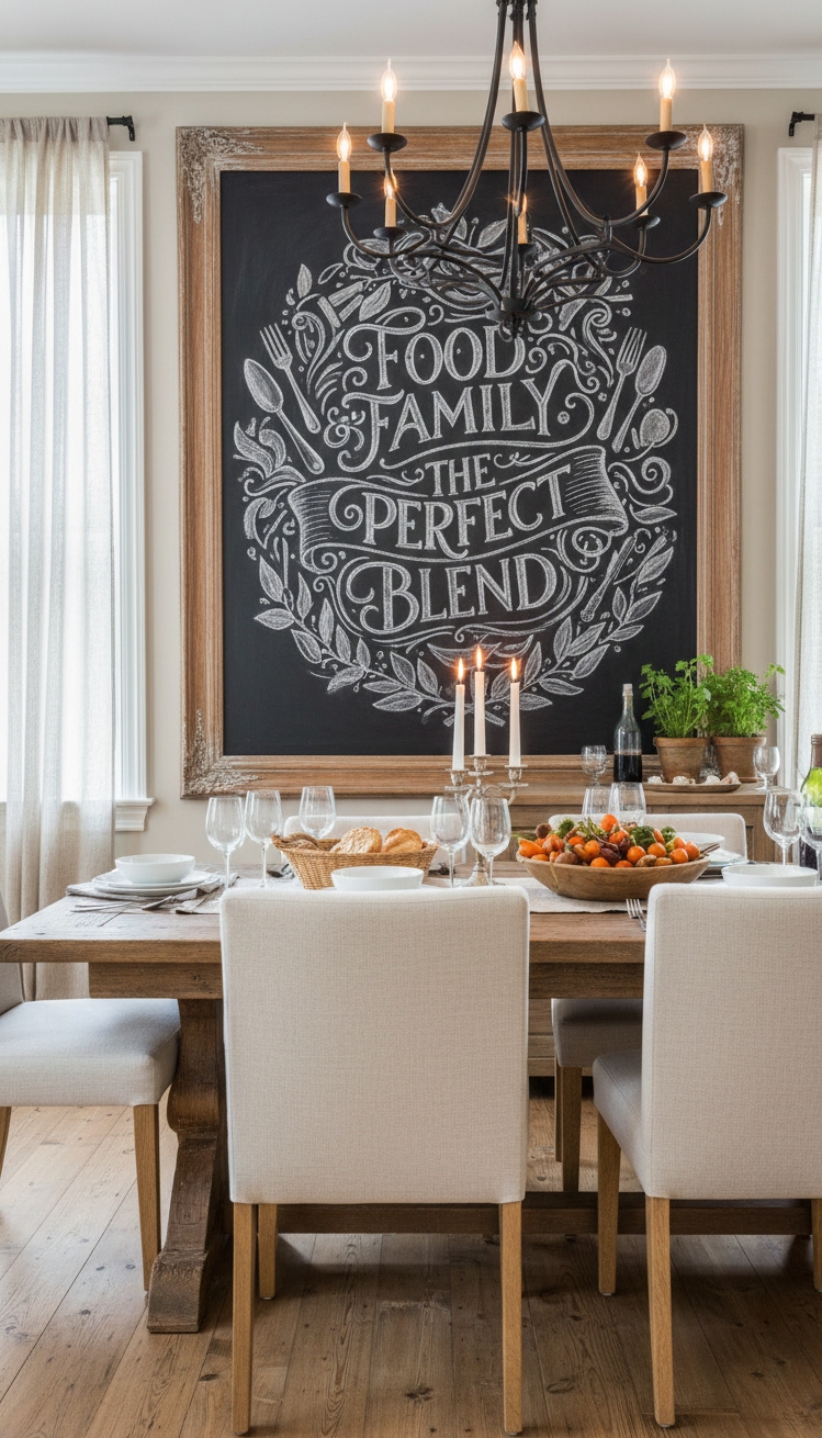 chalkboard wall ideas - Elegant Chalkboard Wall Brings Dining Personality - These elegant chalkboard wall ideas really bring personality...