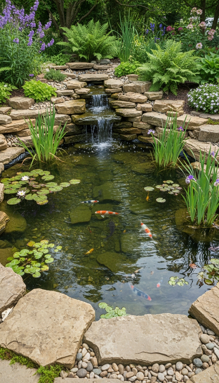 garden pond landscaping ideas - Rocks Hide Pond Filtration System - These rocks create a clever disguise. They hide...