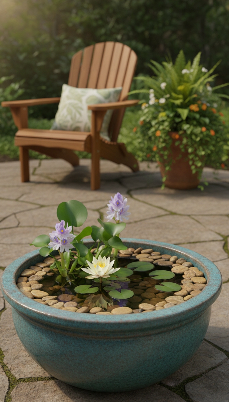 garden pond landscaping ideas - Simple Ceramic Pots Show Pond Style - These garden pond landscaping ideas show a container...