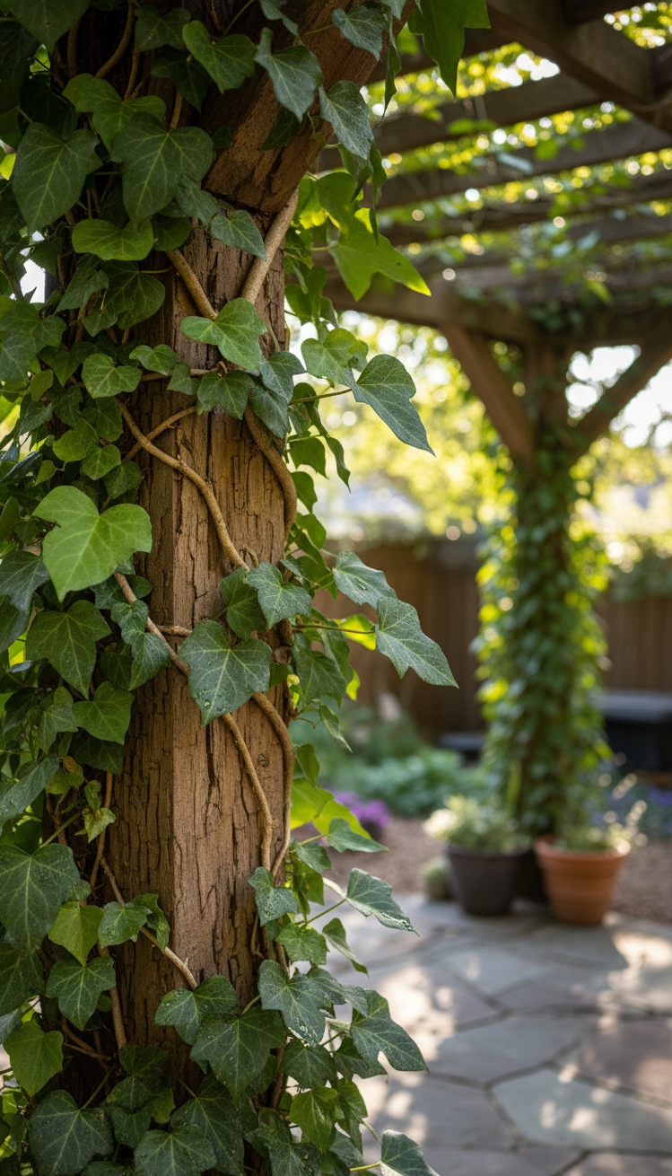 pergola ideas for backyard - Pergola Corner Post: Ivy's Close Embrace - The **pergola** **corner** post is the star. A...