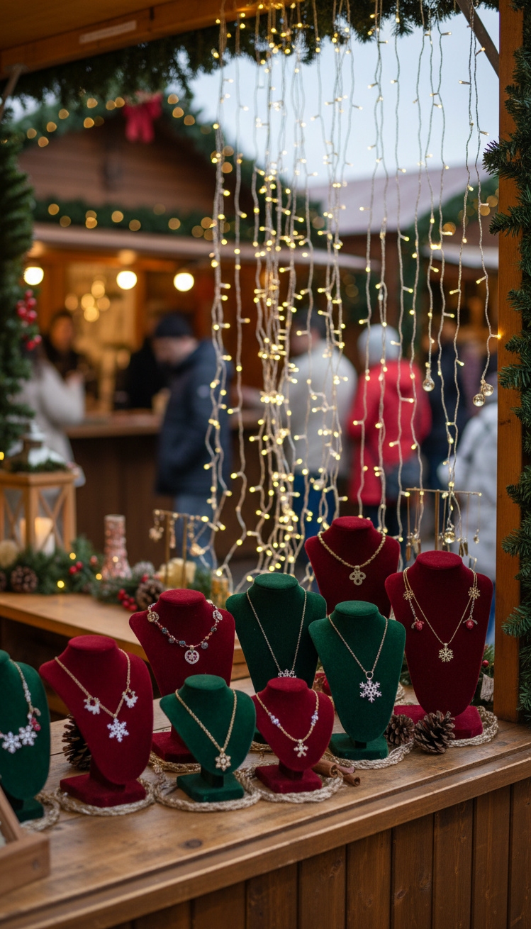 vendor booth ideas - Velvet Stands Make Jewelry Pop - These velvet stands really make the jewelry pop....
