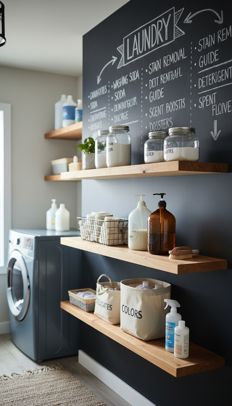 chalkboard wall ideas - Helpful Chalkboard Anchors Laundry Room - The helpful chalkboard wall anchors this laundry room....