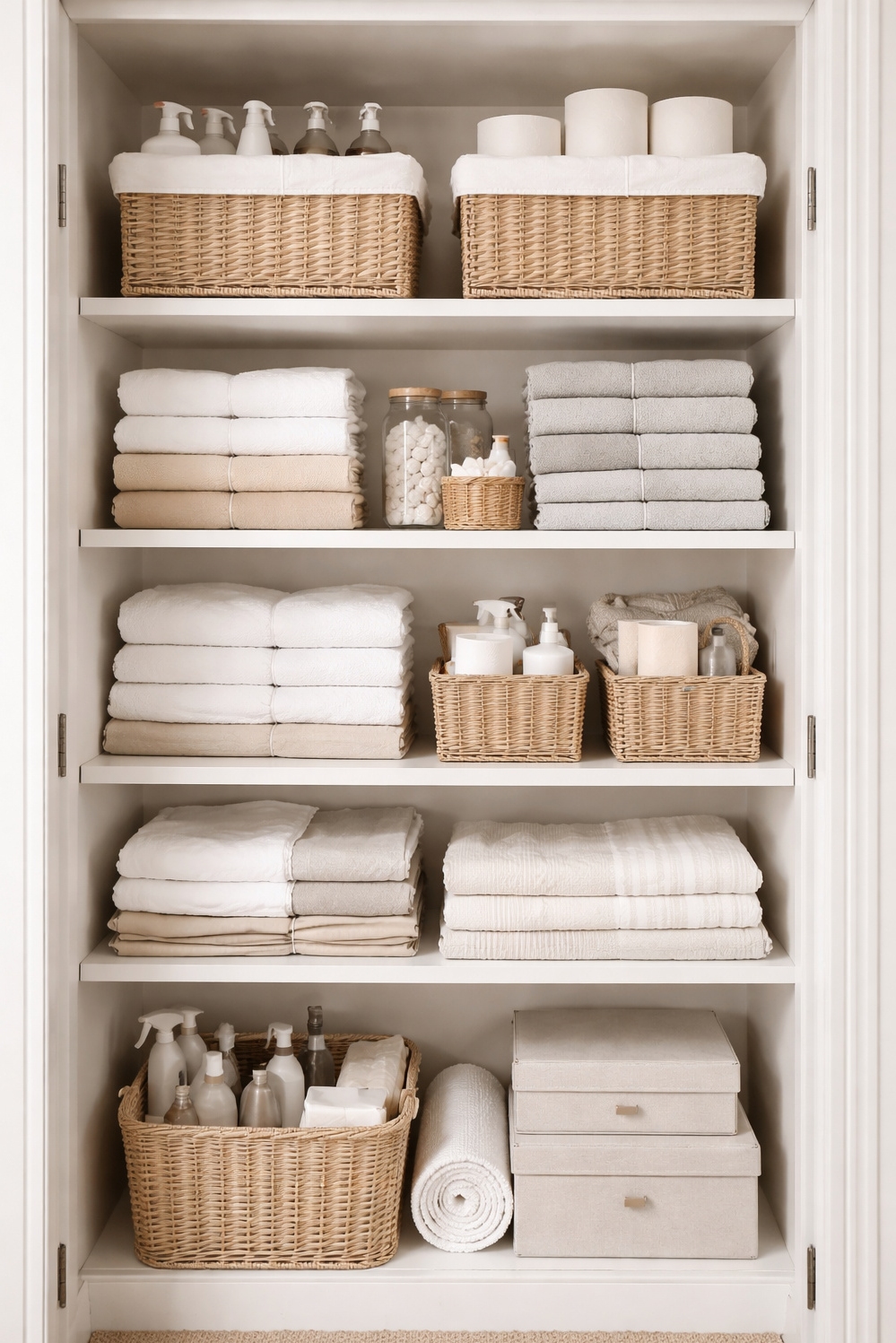 closet organization solutions - Neatly Folded Towels: Closet Design - These neatly folded towels practically beg to be...