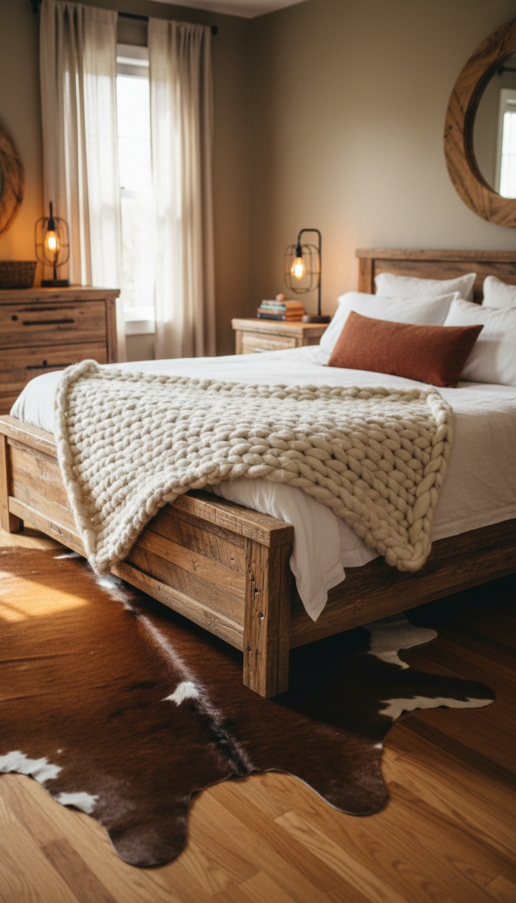 master bedroom furniture design ideas - Reclaimed Wood Bed Frame Anchors Design - The reclaimed wood bed frame anchors this master...