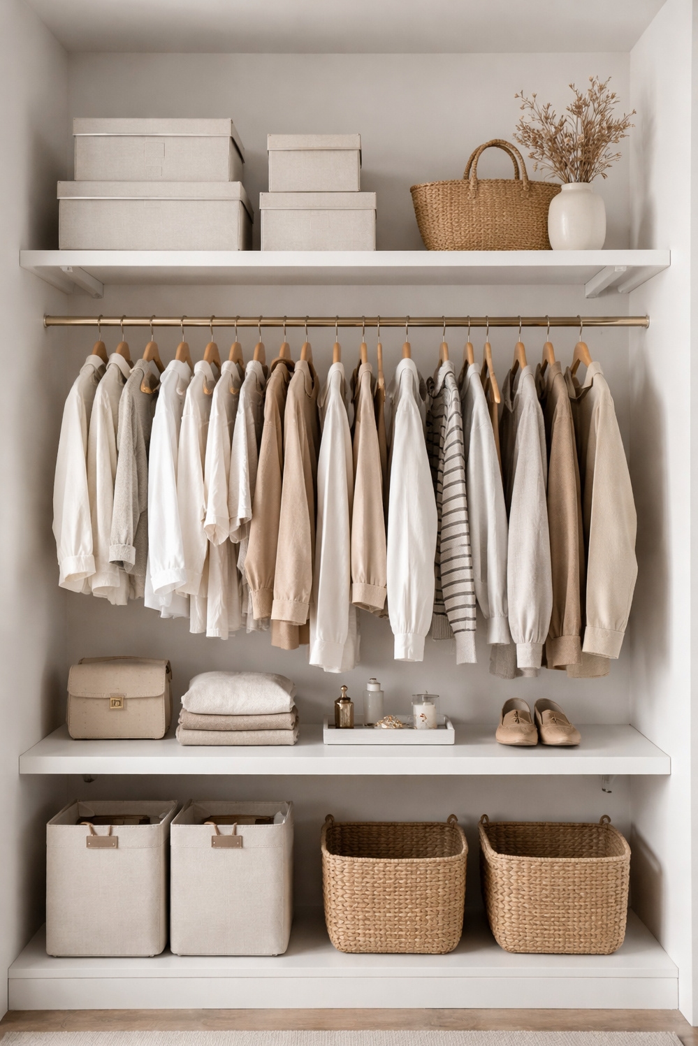 closet organization solutions - Neutral Storage Boxes: A Soft Look - These neutral storage boxes look so soft, almost...