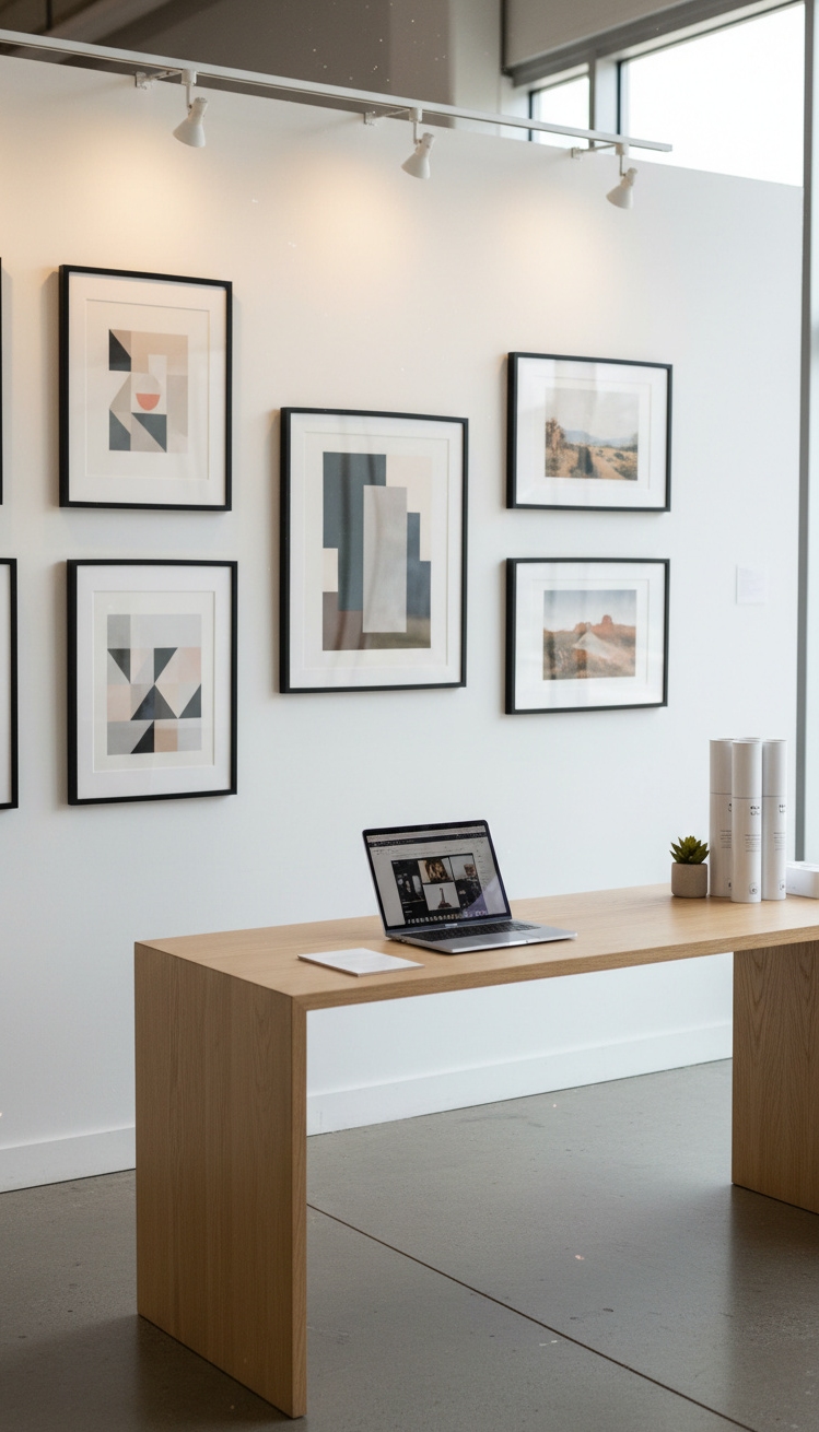 vendor booth ideas - Crisp White Walls: Gallery-Like Booths - The crisp white walls in this vendor booth...