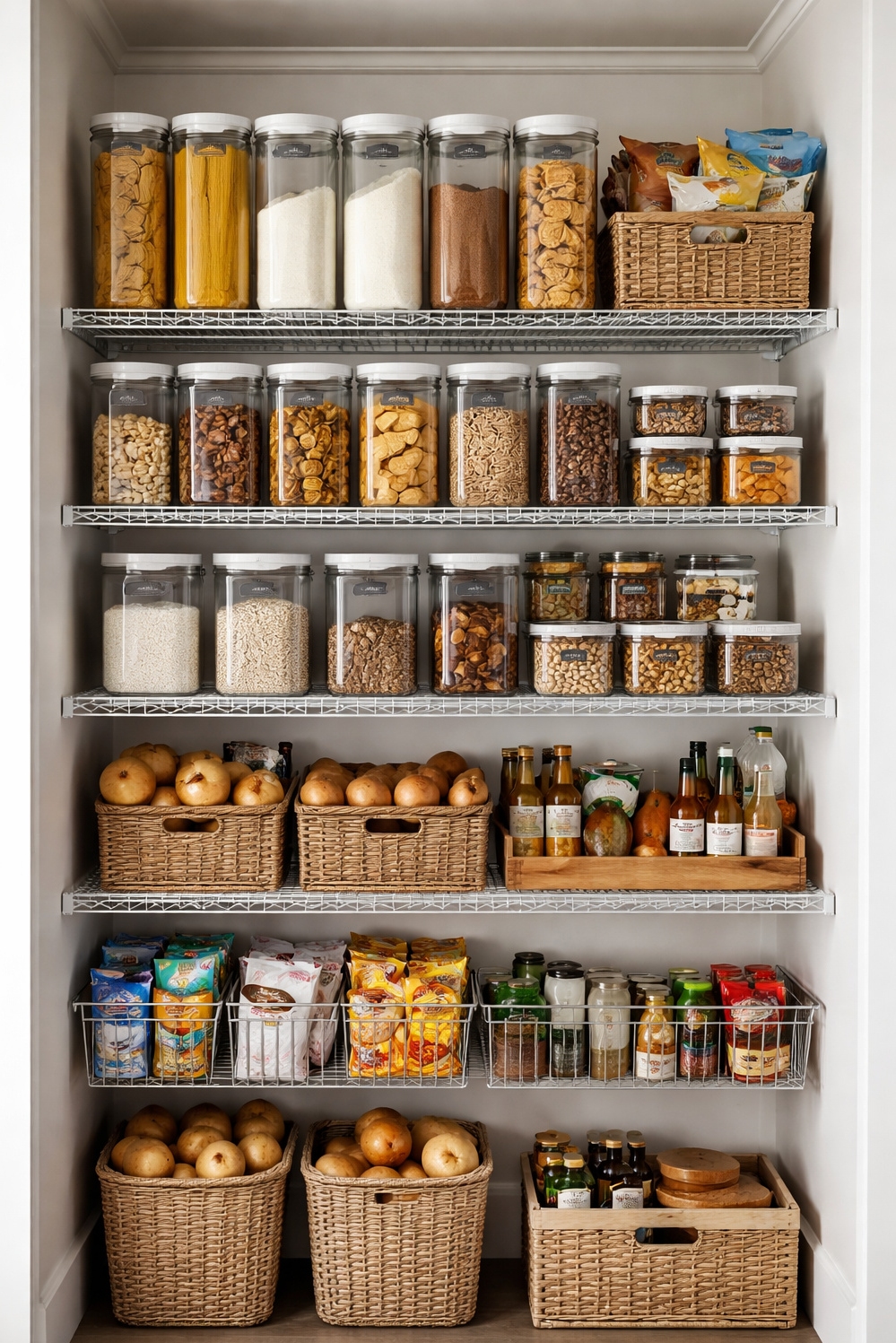 closet organization solutions - Clear Containers Create Satisfying Closet Grid - These clear containers create a satisfying grid inside...