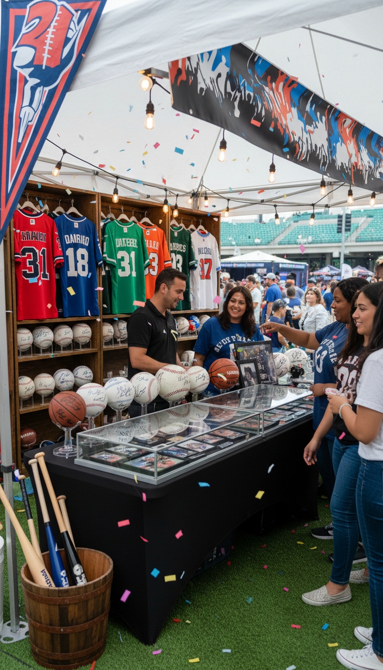 vendor booth ideas - Sports Jerseys: Neatly Arranged Team Colors - These sports jerseys pop with team colors, arranged...
