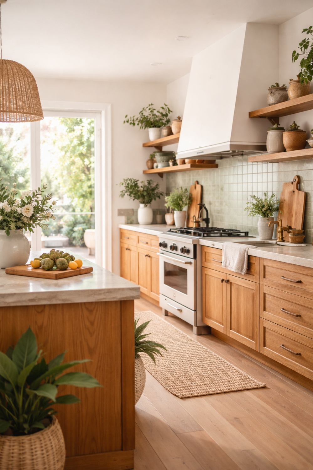 16 Ways to Design a Gorgeous earthy kitchen - Warm Wood Cabinets: Earthy Glow - These warm wood cabinets practically glow. The wood...