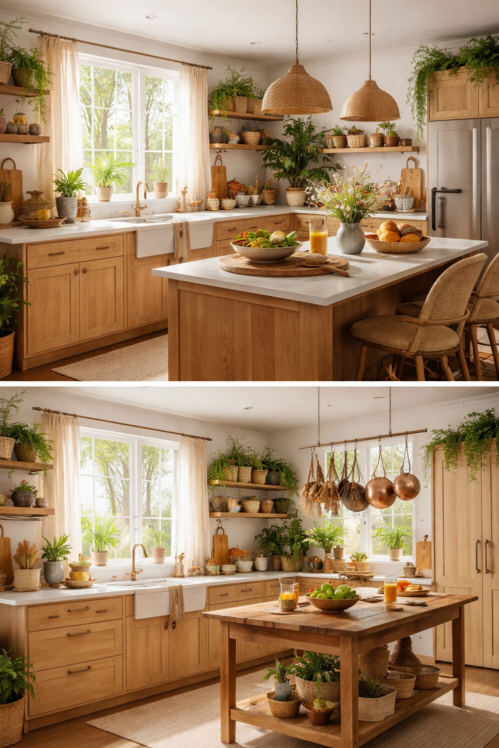 16 Ways to Design a Gorgeous earthy kitchen - Bright Wood Cabinets: Earthy Kitchen Design - These wood cabinets practically glow in this bright,...