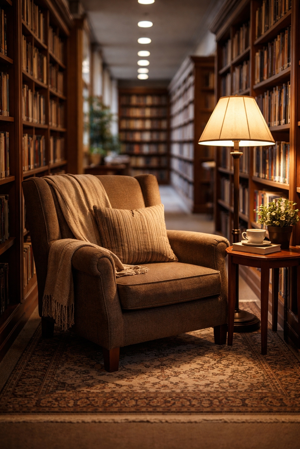 cosy reading rooms - Armchair Sits Nestled, Looks Inviting - The armchair looks so inviting. It sits nestled...