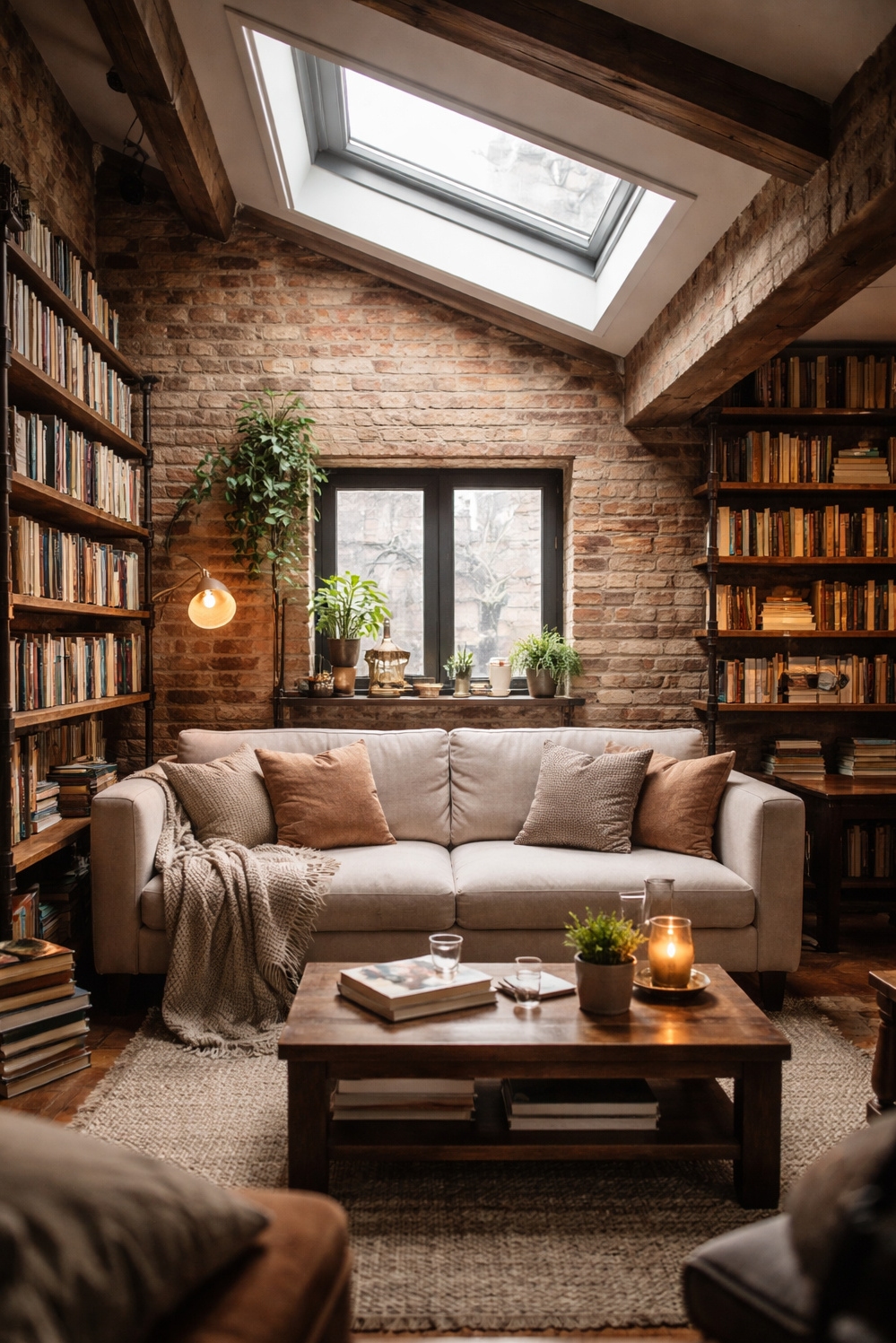 cosy reading rooms - Exposed Brick Walls Bring Reading Warmth - These exposed brick walls bring texture and warmth...