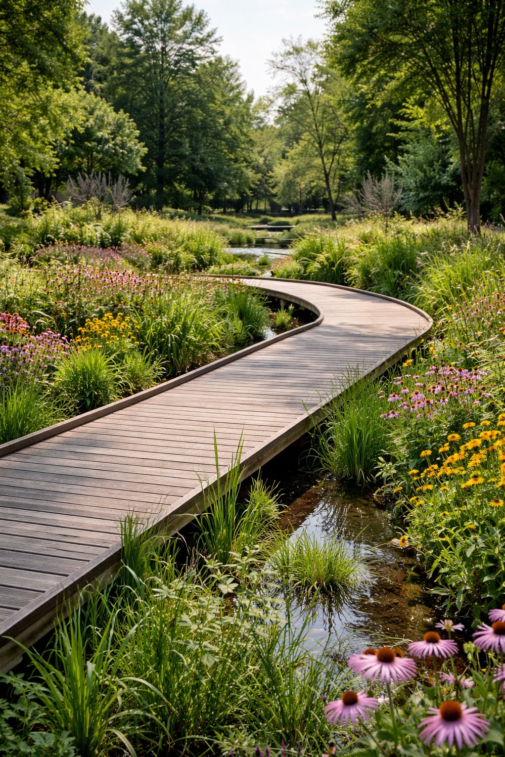 Modern landscape architecture - Modern Garden Design: Clever Rain Features - The rain garden, a key element in this...