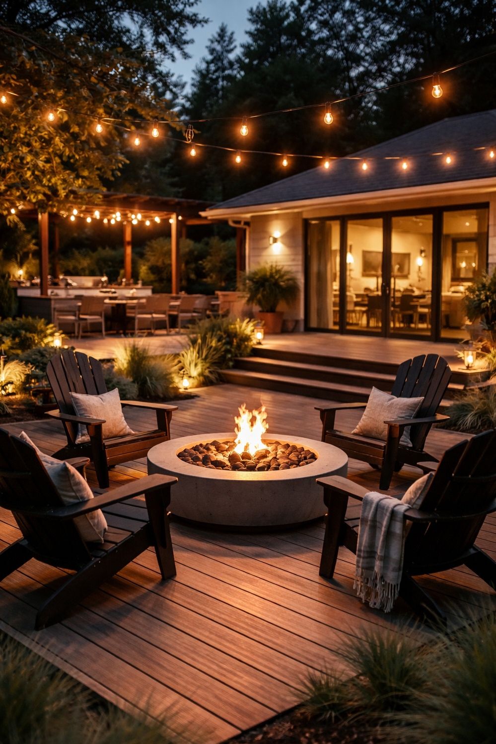 Modern landscape architecture - Wooden Deck Anchors Modern Backyard - The wooden deck anchors this modern landscape architecture,...