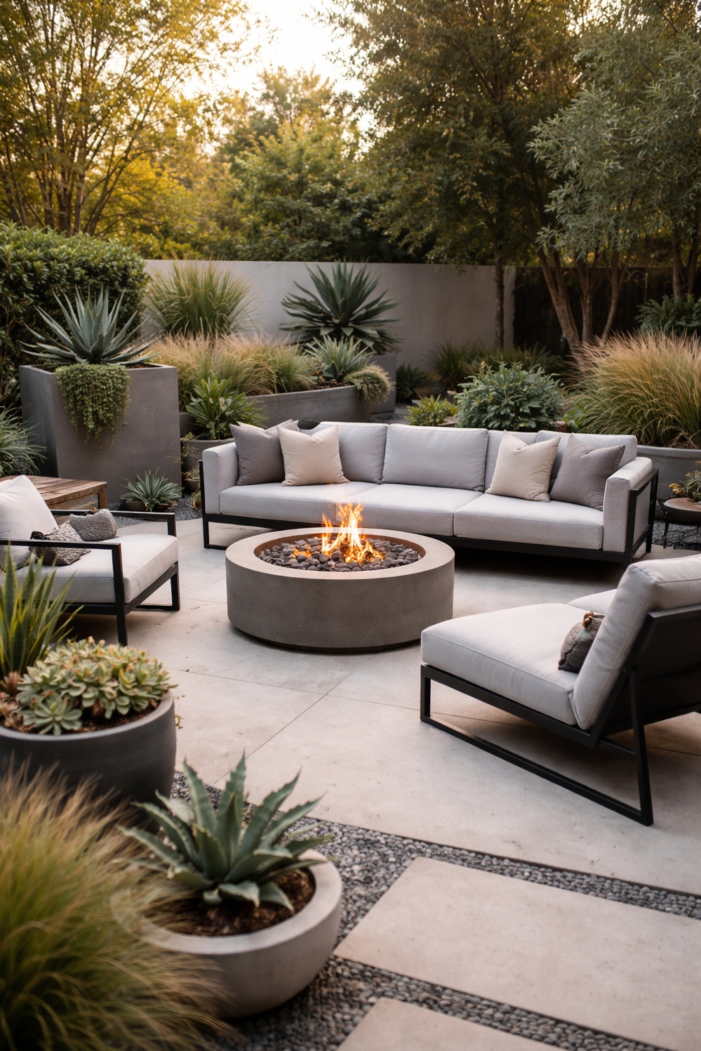 home garden landscaping ideas - Smooth Concrete Pavers: Garden Design - These concrete pavers create a smooth, cool surface,...
