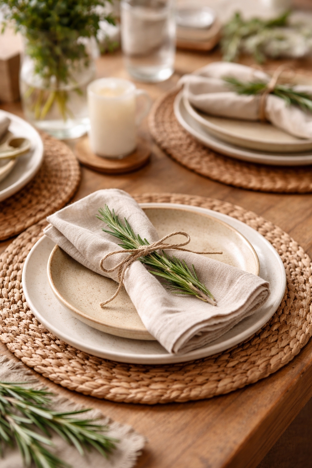 fun natural table settings - Woven Placemats Bring Grounded Table Texture - These woven placemats bring a grounded texture to...