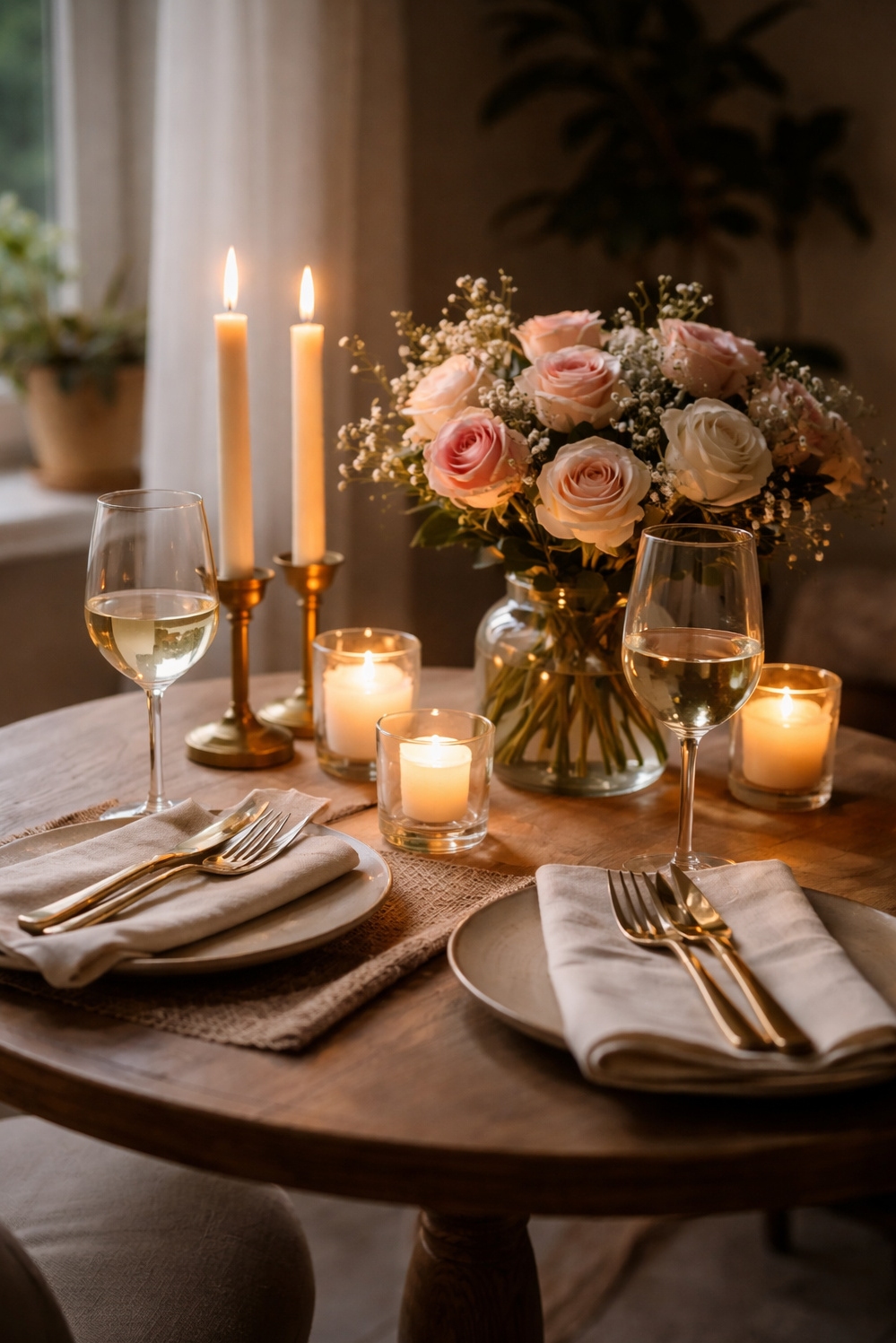 fun natural table settings - Deep Reds Steal the Table Show - These roses steal the show, don't they. The...