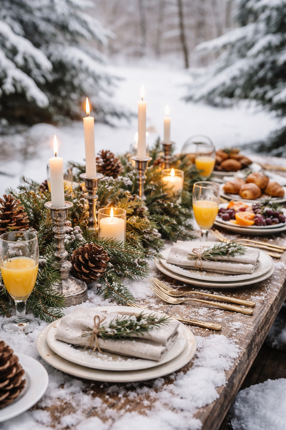 fun natural table settings - Winter Brunch Table Settings Feel Right - These natural table settings feel so right for...