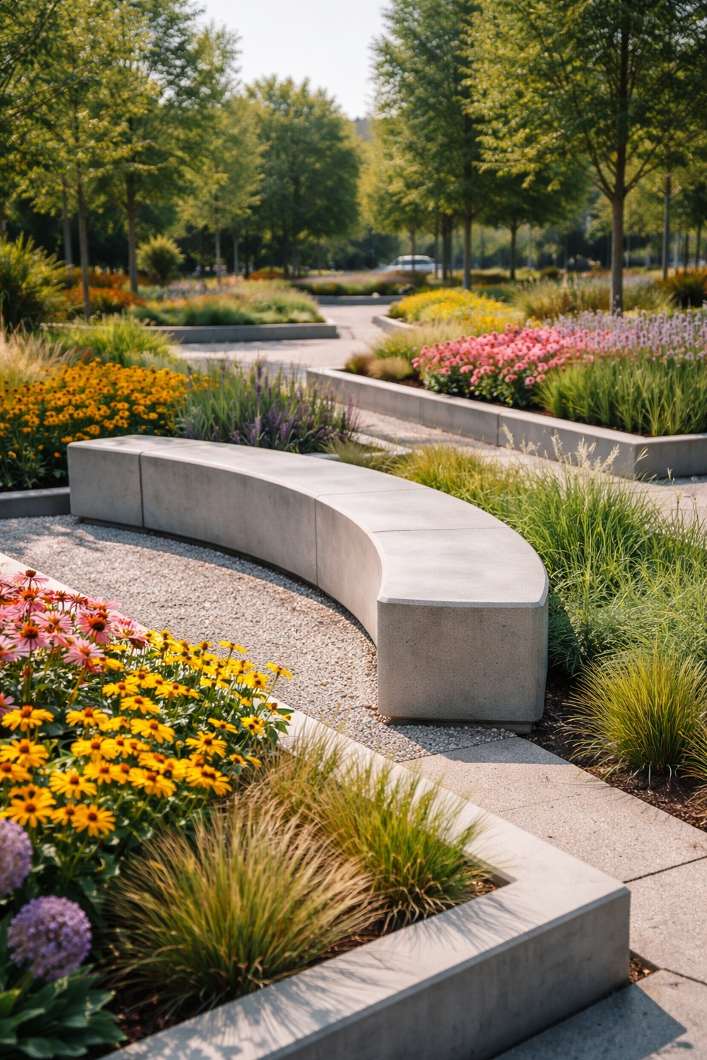 Modern landscape architecture - Geometric Planting Beds Grab Attention - These geometric planting beds really grab your attention....
