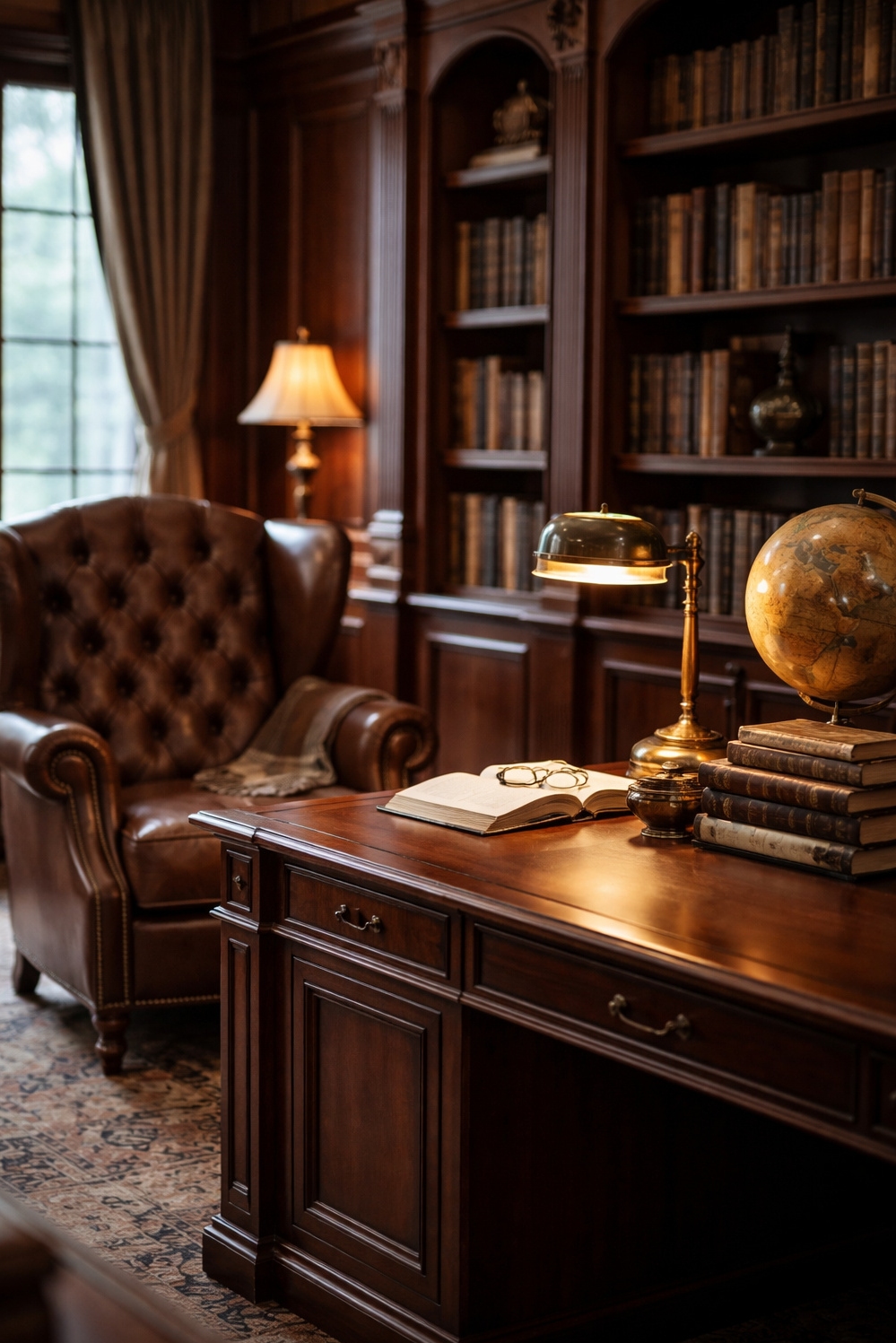 cosy reading rooms - Dark Wood Panelling Sets Reading Tone - The dark wood panelling sets the tone for...